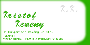 kristof kemeny business card