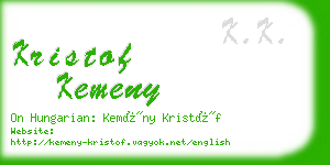 kristof kemeny business card